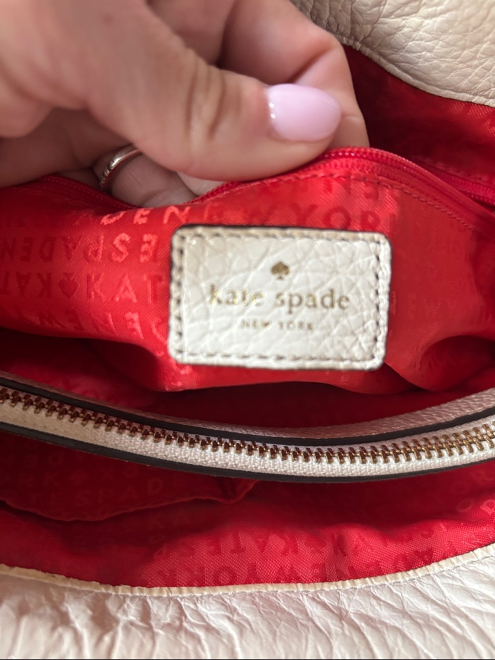 Kate Spade Astor Court ELENA Leather Shoulder Bag Tote Bone - Picture 8 of 12
